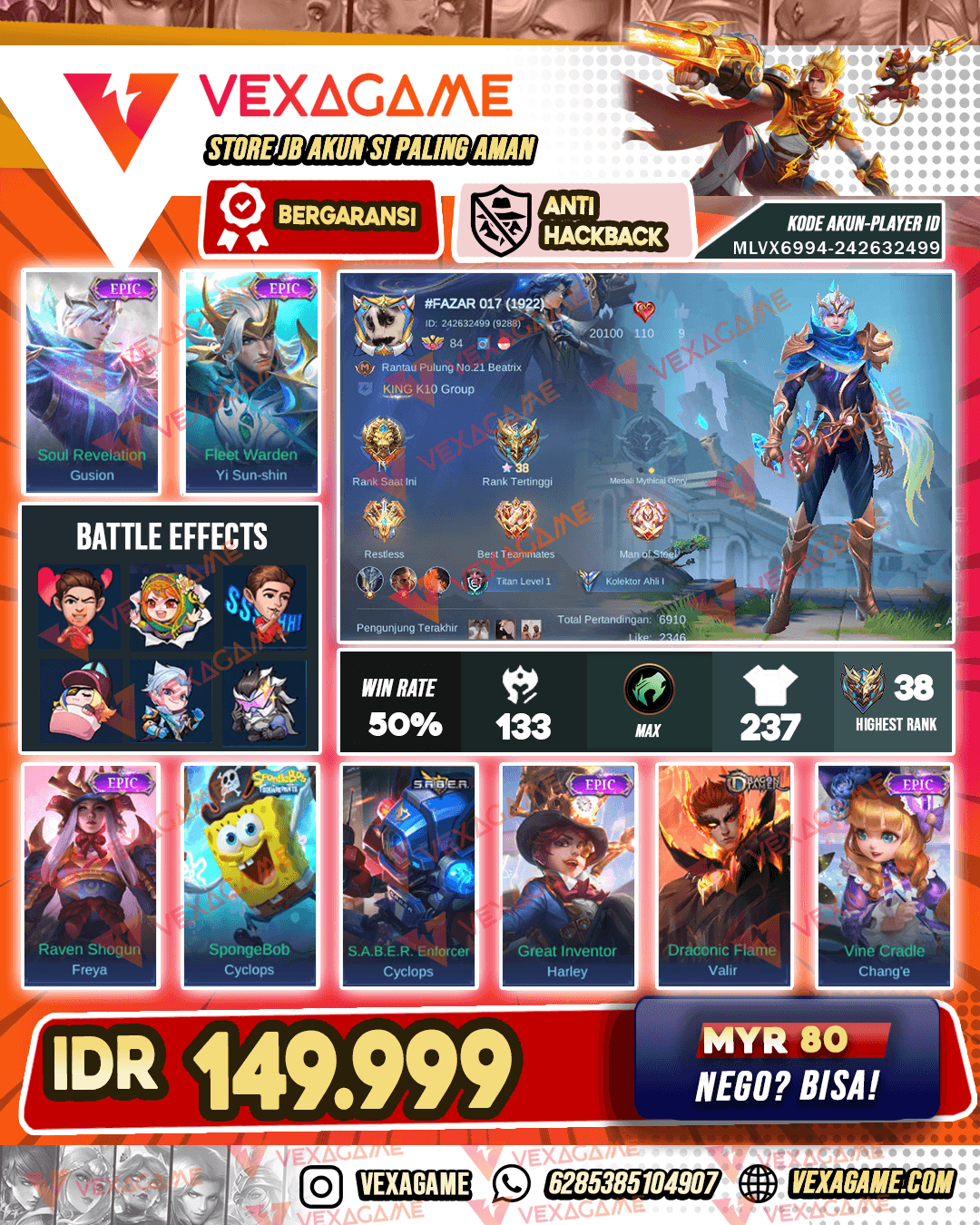 Gusion Epic | Freya Epic | YSS Epic | Emblem & Hero MAX
