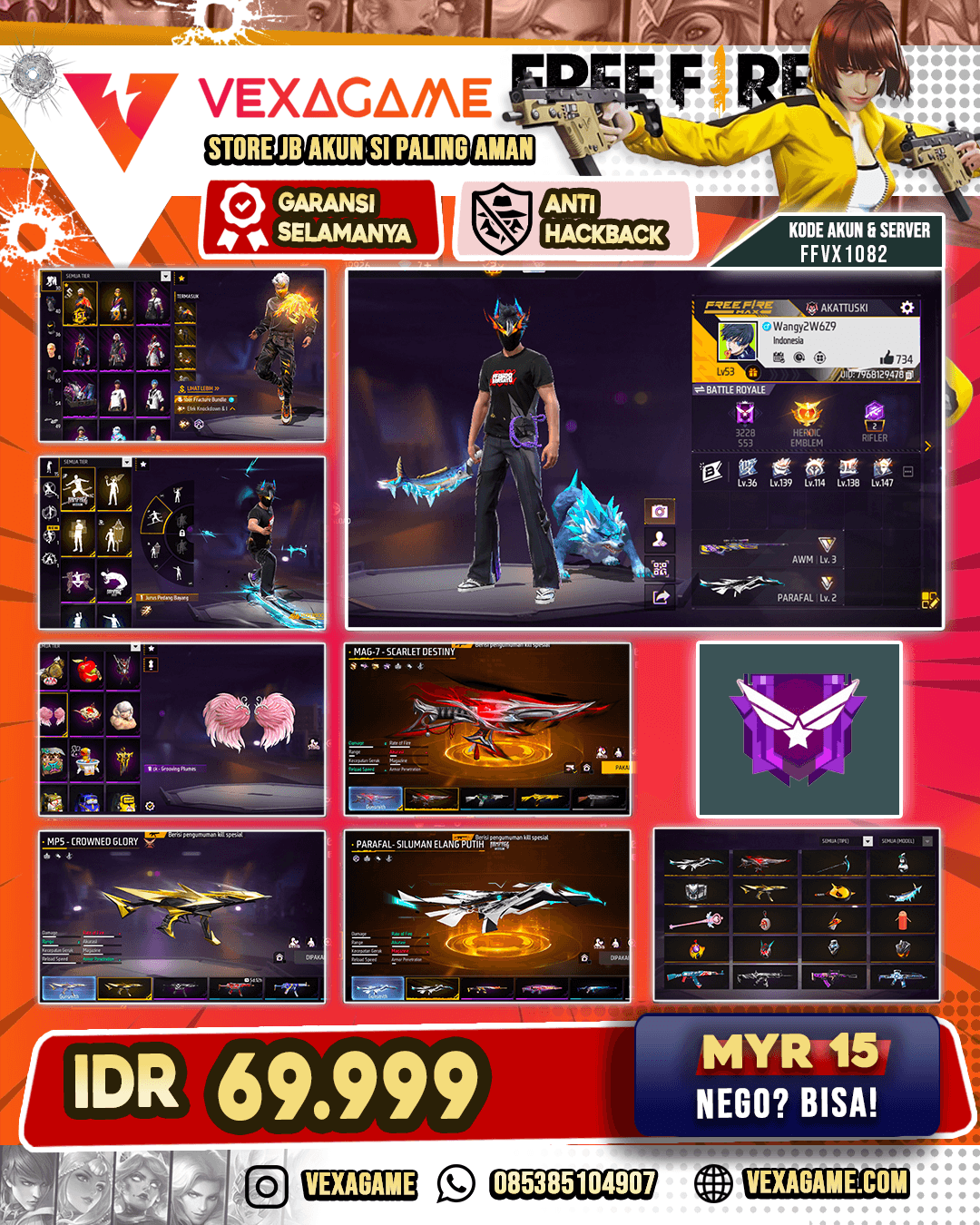 SG MAMBA | MAG 7 SCARLET DESTINY | PARAFAL SILUMAN ELANG | VAULT 60+