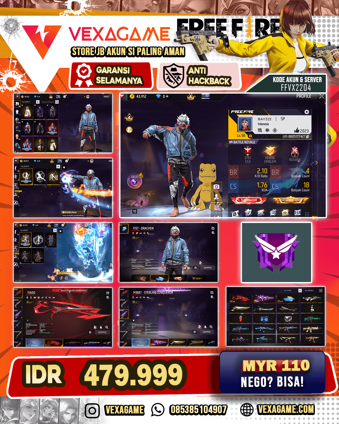 3 Evo 2 Max | Animasi Lobby On | Animasi Kedatangan On | Tinju ON | Vault 150++