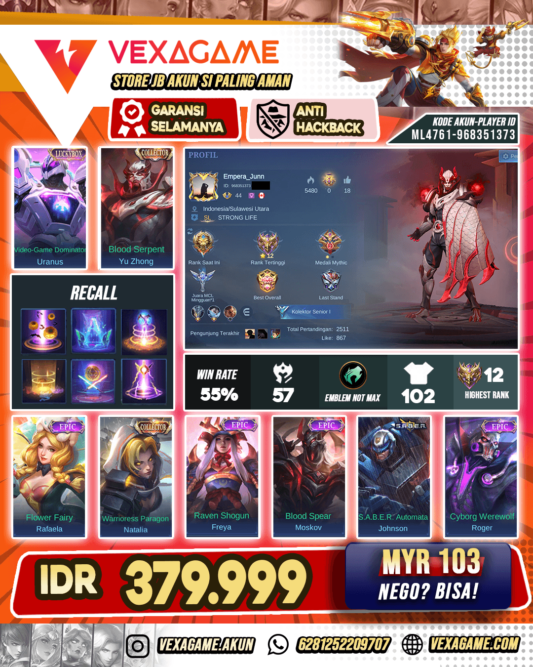 Yu Zhong Collector Polosan Murah