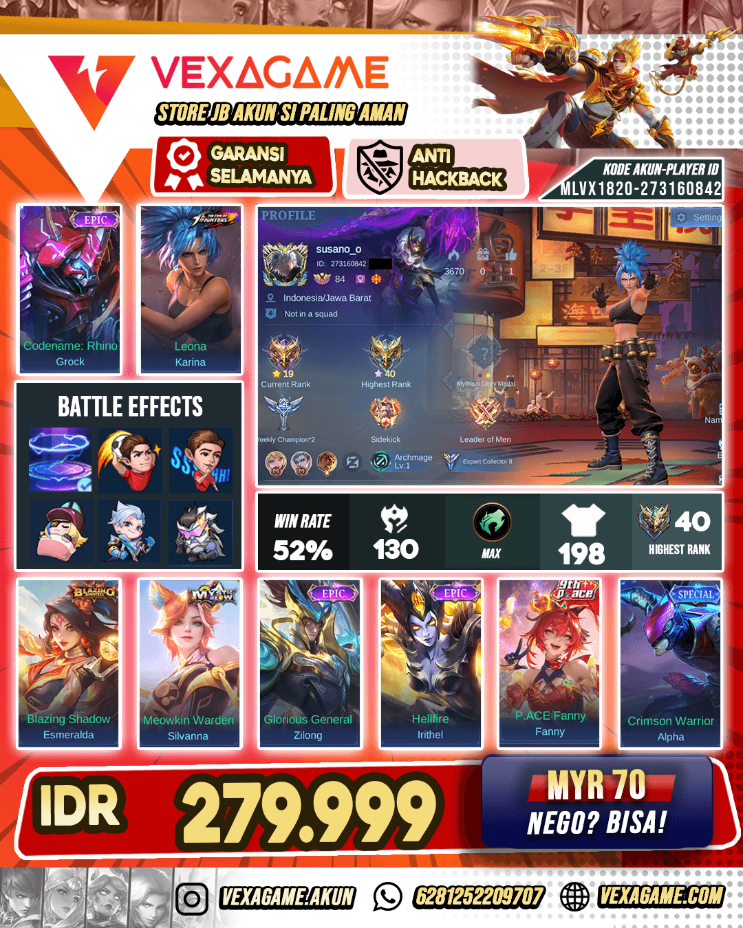 Karina KoF X Recall Tas Tas Biru