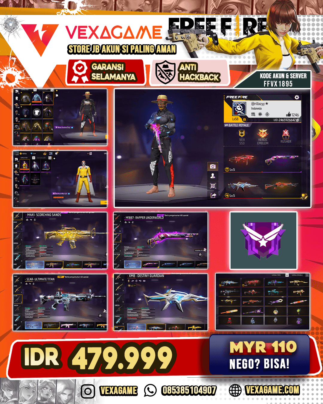 SG RAPPER | 2 EVO | SG PANJANG INCU UTAMA | MP40 INCU UTAMA | ANGGEL MERAH ON | VAULT 200+