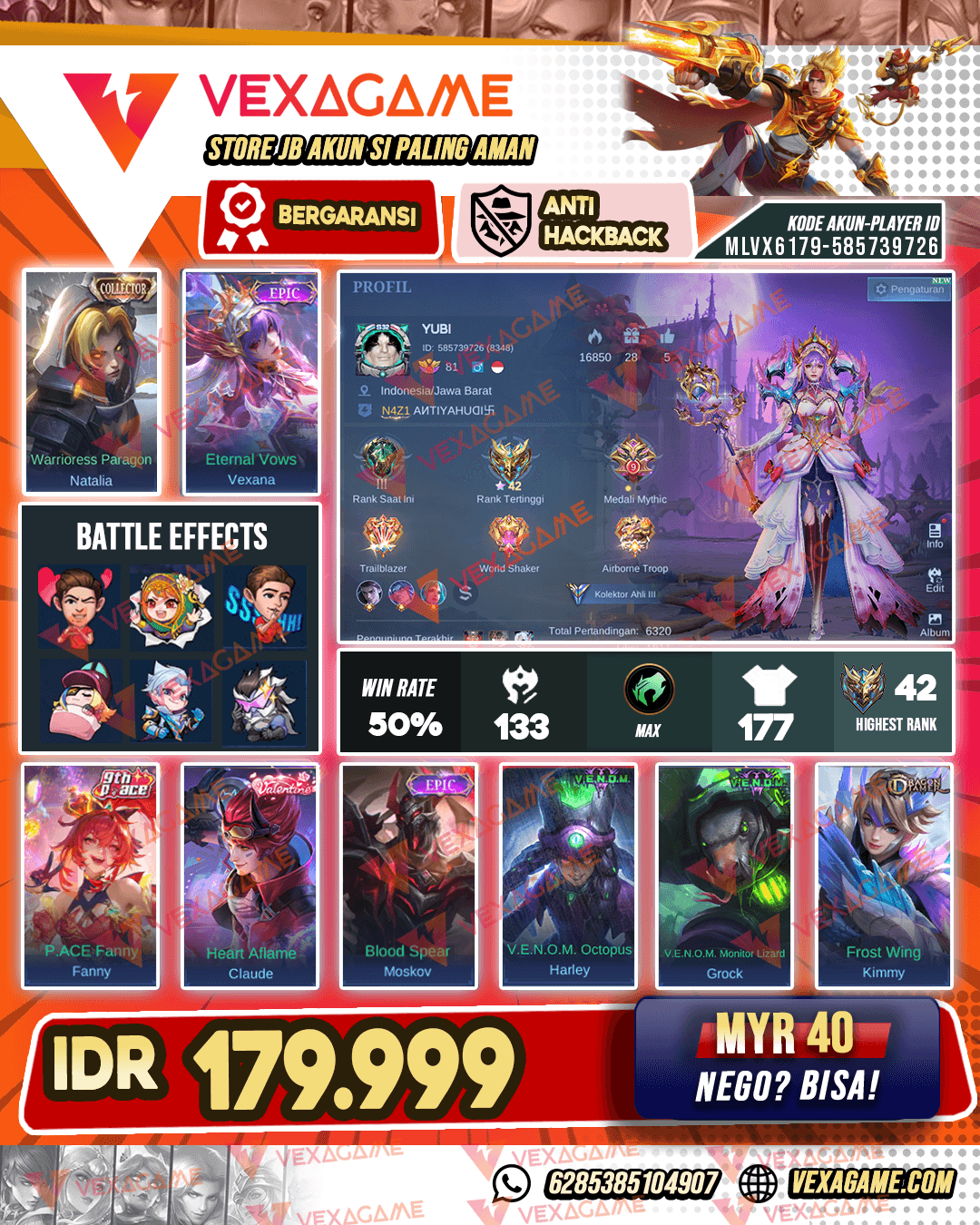 Vexana Epic X Claude Valentine | Emblem MAX & Hero MAX