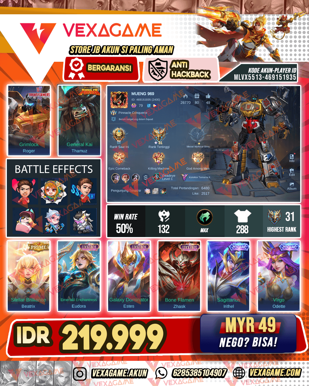 Roger Transformer | Tamus Kungfu Panda | 3 Luckybox | Emblem MAX & Hero MAX