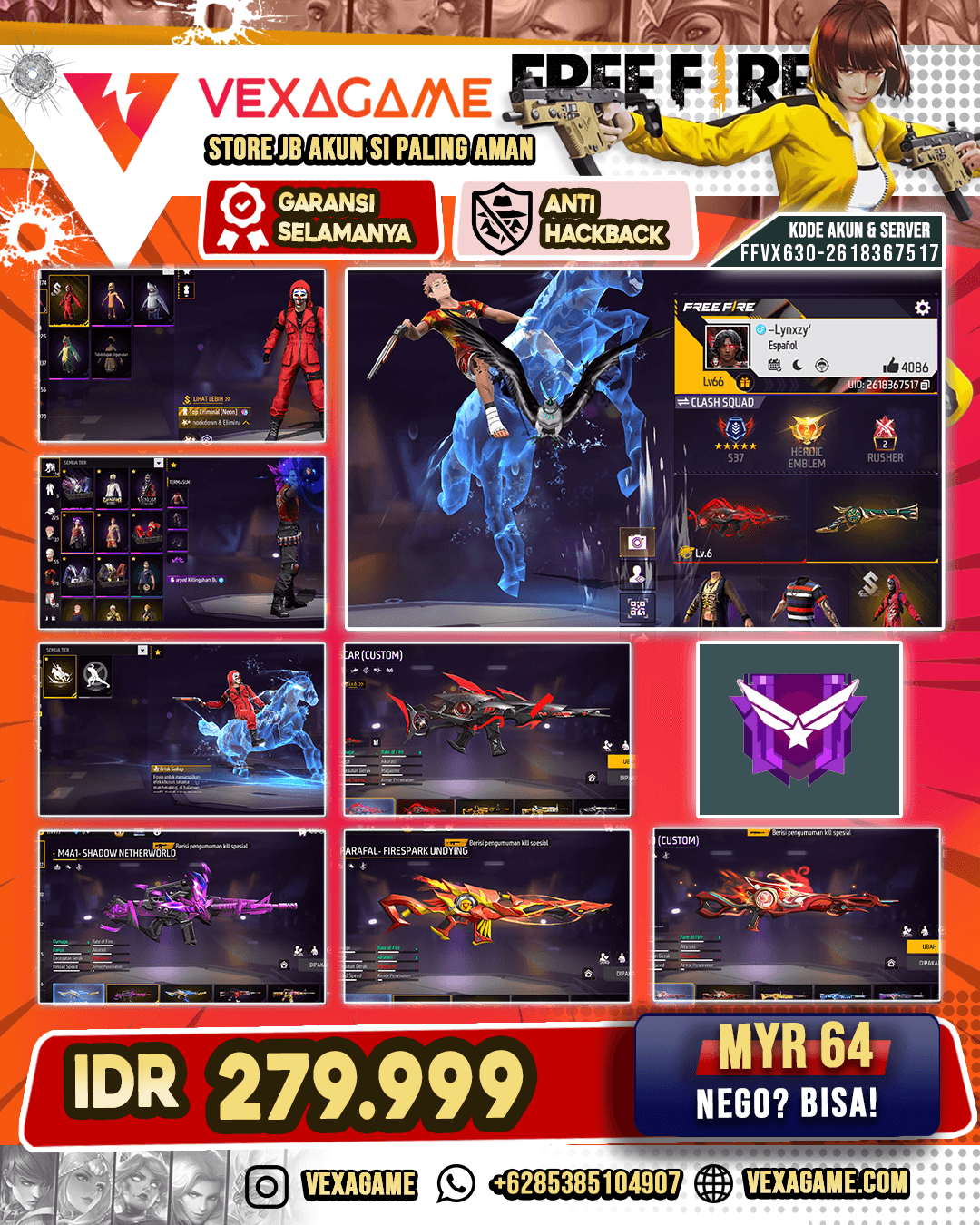 SG TEROMPET | EVO SCAR MEGALODON OTW MAX | M60 INCUBATOR |  PARAFAL FIRESPARK | EFEK KEDATANGAN  BIRSK GALLOP | BUNDLE BANDIT MERAH  | BUNDLE TUNG TUNG SAHUR | | VAULT 370