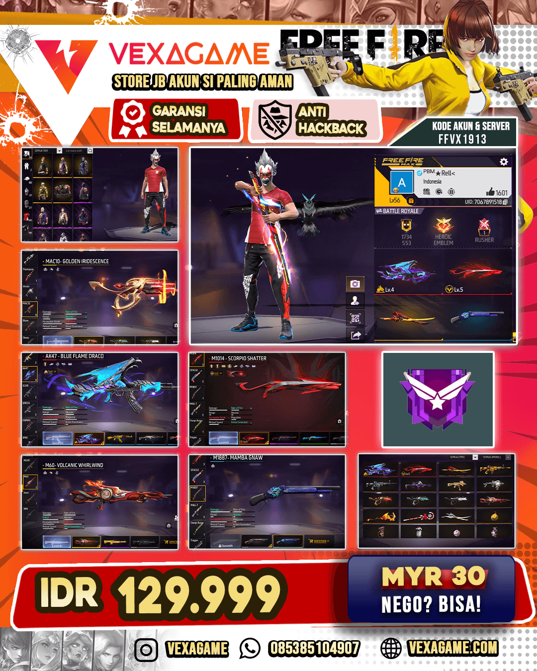 2 EVO AK47 & SG PANJANG OTW GEMUK | MACIO GOLDEN IRIDESCENE | KATANA ON VAULT OTW 150 | CELANA ANGEL MERAH