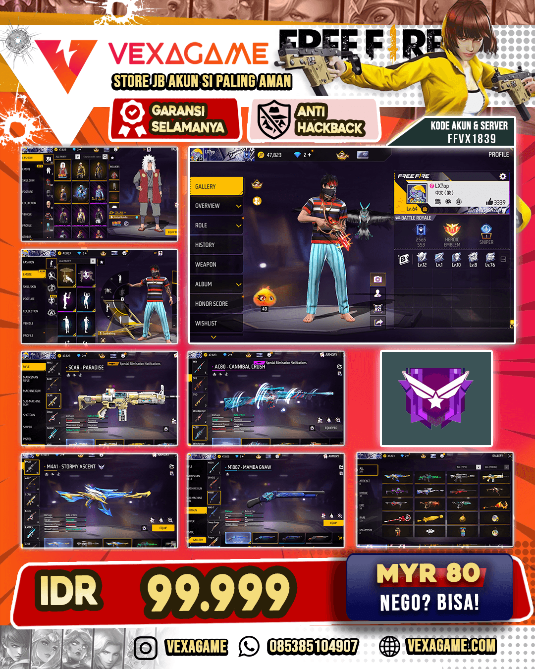 SG MAMBA X SG PELURU SUCI | SCAR PARADISE | M4A1 STORMY | VAULT 200+