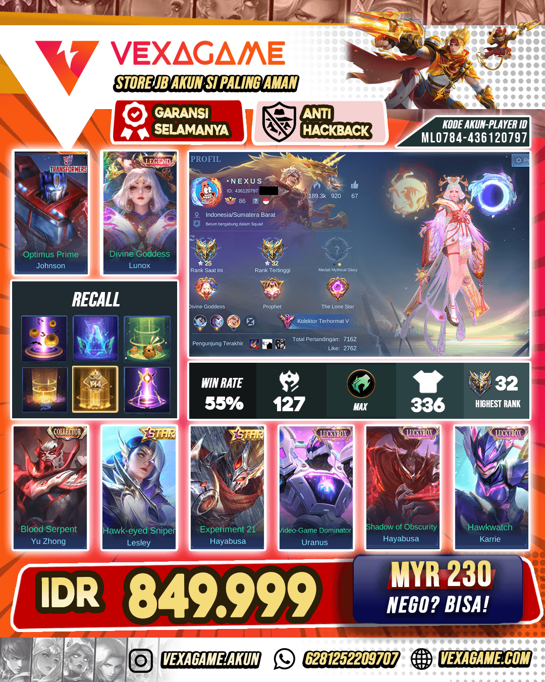 Lunox Legend X Jhonson Transformer
