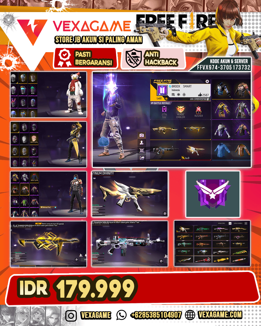 Bioforge Top | Backpack Ramadhan | M4A1 Venom Netherworld | AK47 Unicorn's Rage | SCAR 3 Rasa | MP5 Platinum Divinity Lv 3 | MP40 2 Rasa | SG Mamba