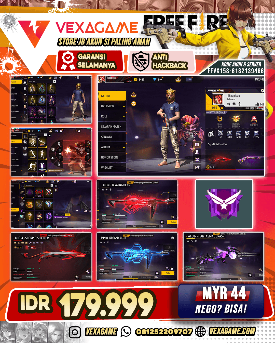 SG Scorpio Shatter Lv 4 | Backpack Sayap | AK47 Unicorn's Rage (Violet)