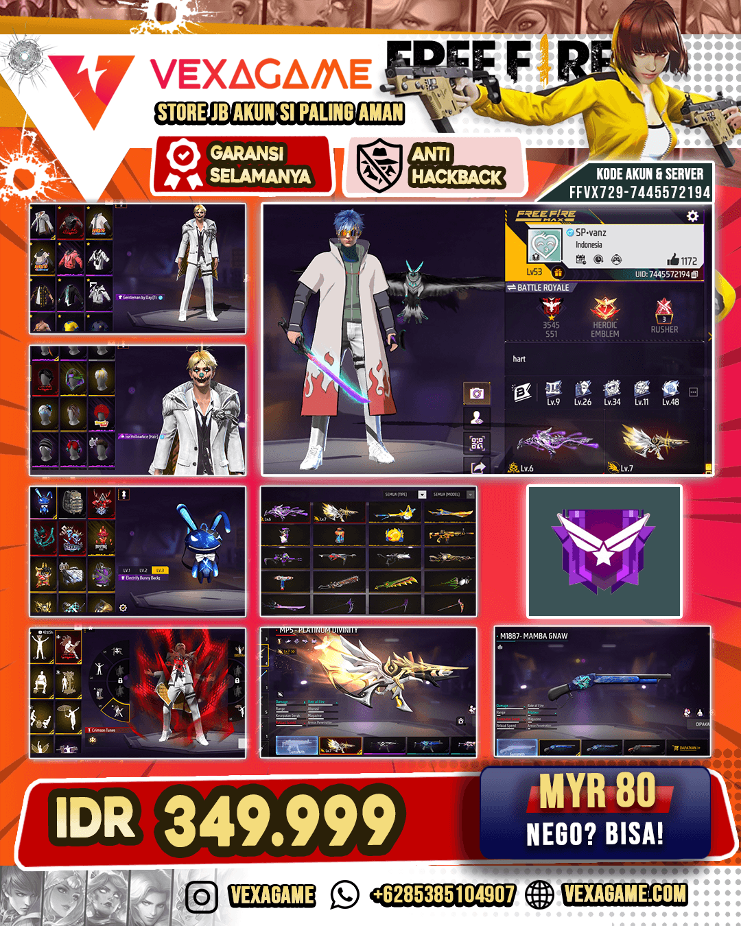 2 EVO 1 MAX 1 OTW MAX  | SG MAMBA | BUNNY BACKPACK | VAULT 120++