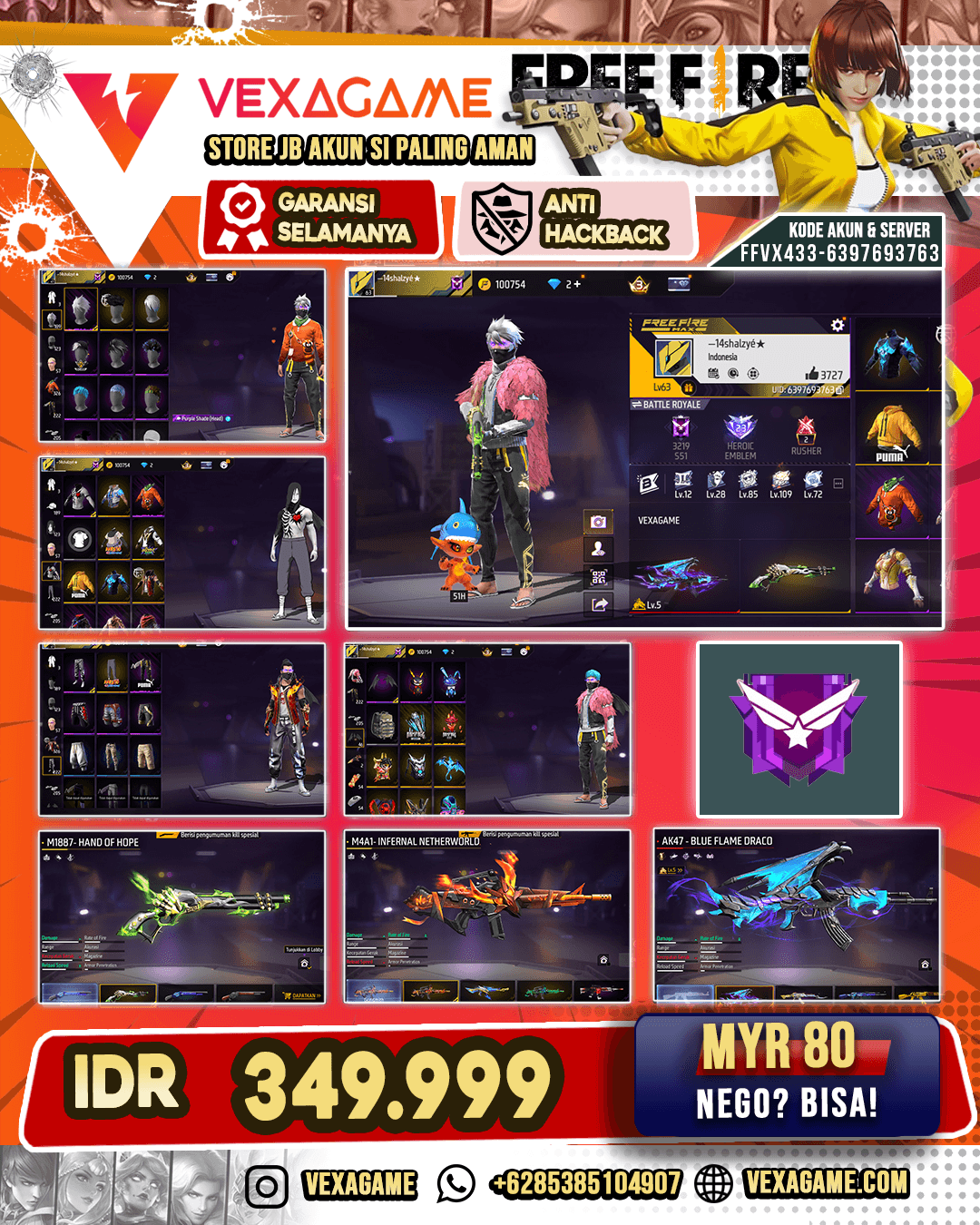 Blue Flame Draco Lv 5 | M4A1 Infernal Netherworld | SG Lumut | Vault 300+