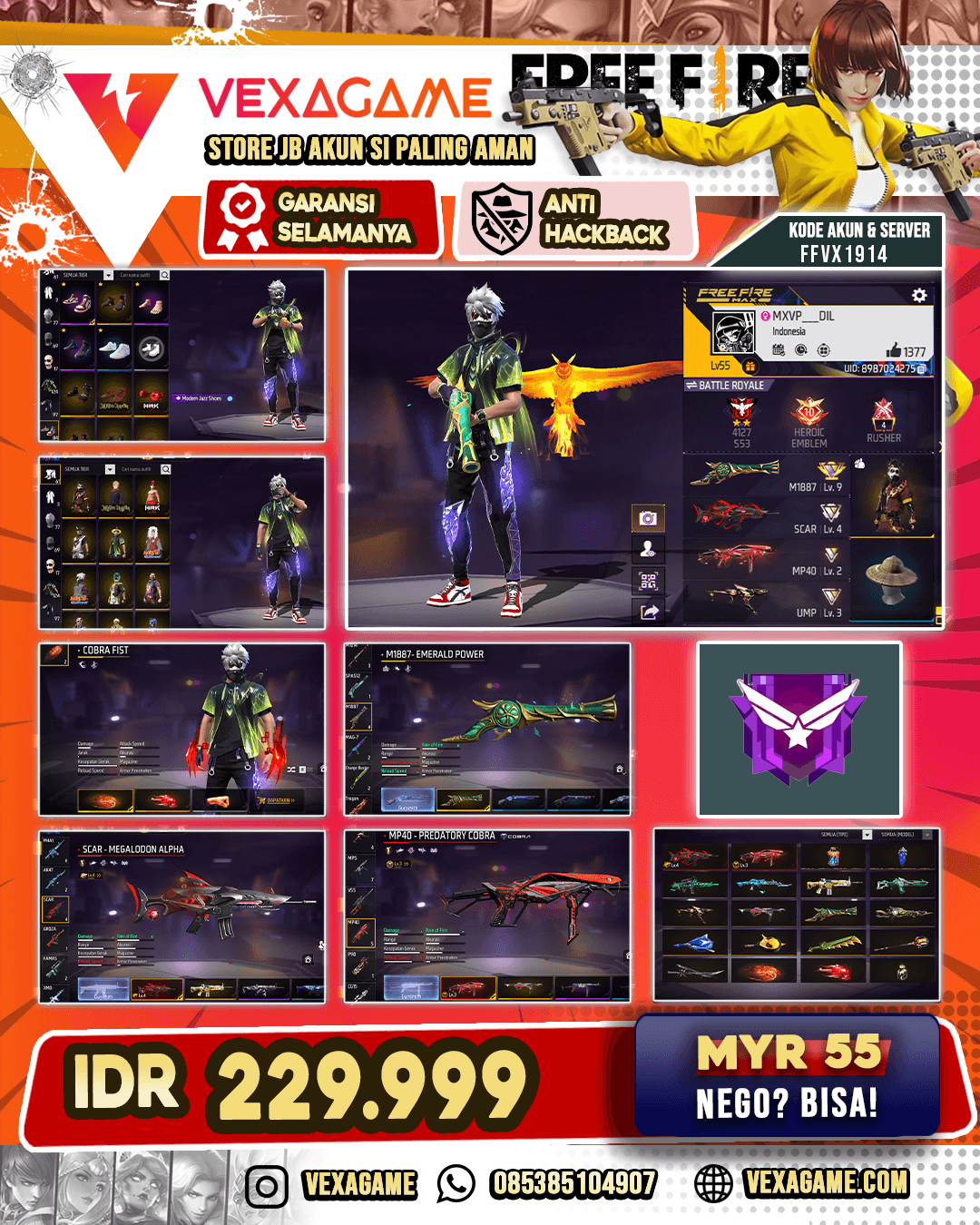 2 EVO | SG 4 RASA | SG TEROMPET | KATANA ON | TINJU ON | VAULT 120++ | BUNDLE FACE JOKER V2 | TOPI JERAMI | 2 CELANA ANGEL | SEPATU JORDAN | NYEKER ON | 2 BACKPACK BUNNY