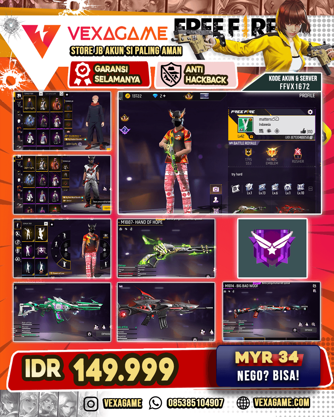 1  EVO | SG Lumut | AN94 Tornado Bolt | Tinju On | Bundle JJK
