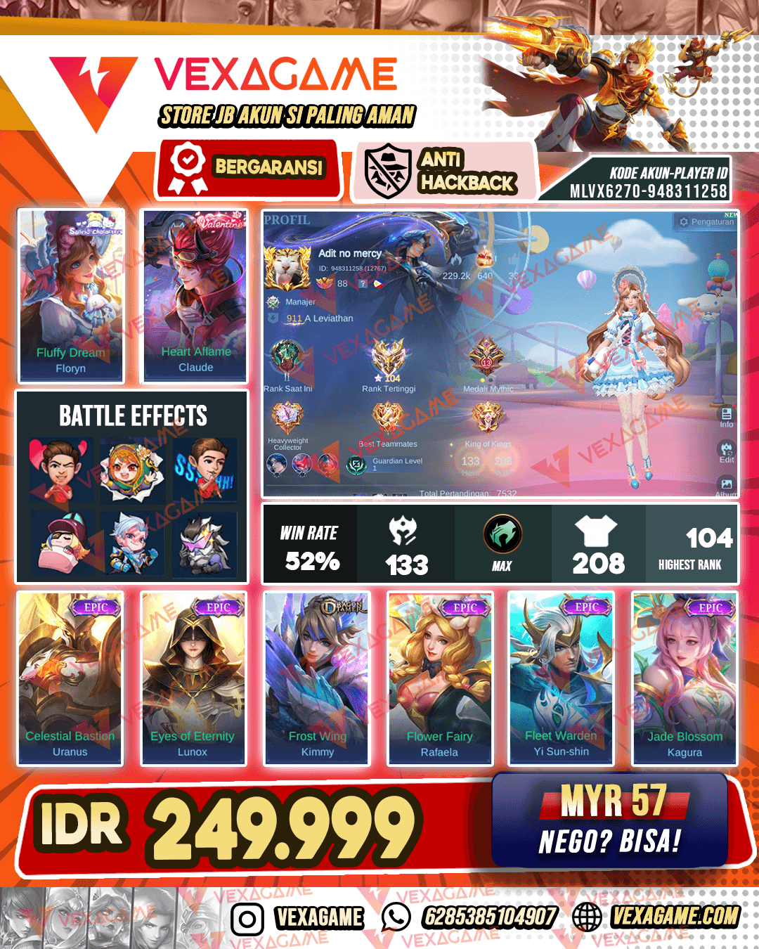 Floryn Sanrio | Claude Valentine | Ex Immortal | Emblem & Hero MAX
