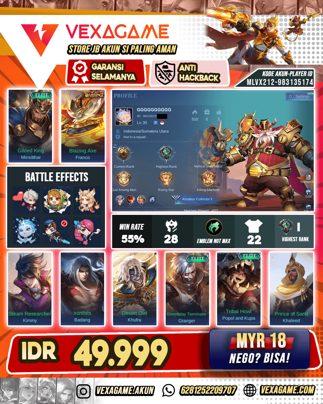 Akun Limited Super Murah