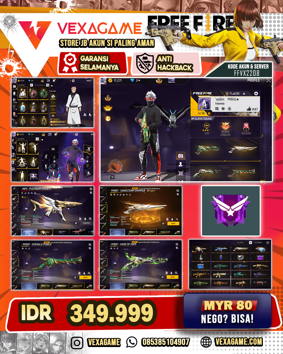 1 Evo Lv 5 | SG Matel X Gurun X Lumut X Trompet | Katana On | TInju On | Bundle Sukuna X Kakahsi  | Celana Angle Merah |  VAult 200++ |