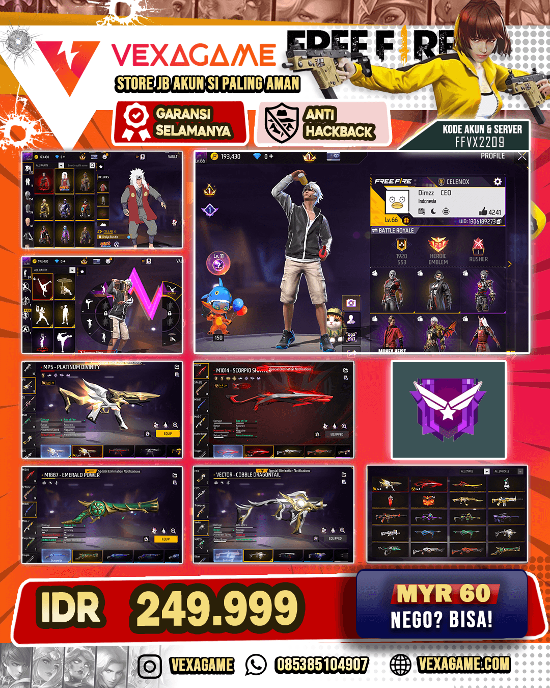 2 Evo Lv4 | SG Trompet | Vault 400++ |  Katana On | Tinju On | Emot Kece" | SG Trio Biru | Bundle Kakashi | Nyeker On