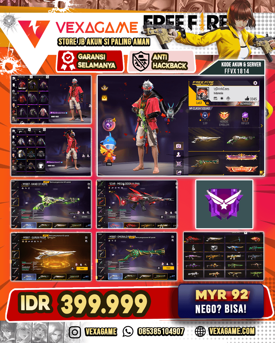 EVO SCAR MAX | SG 6 RASA | SG GURUN - LUMUT - TEROMPET | VAULT OTW 300