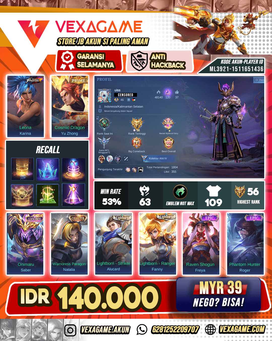 Yu Zhong Prime Murah