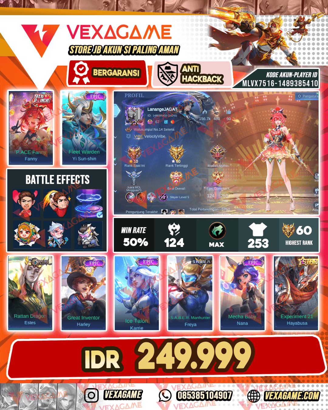 Fanny Pace | Yss Epic | Emblem Max | Recal Tas2