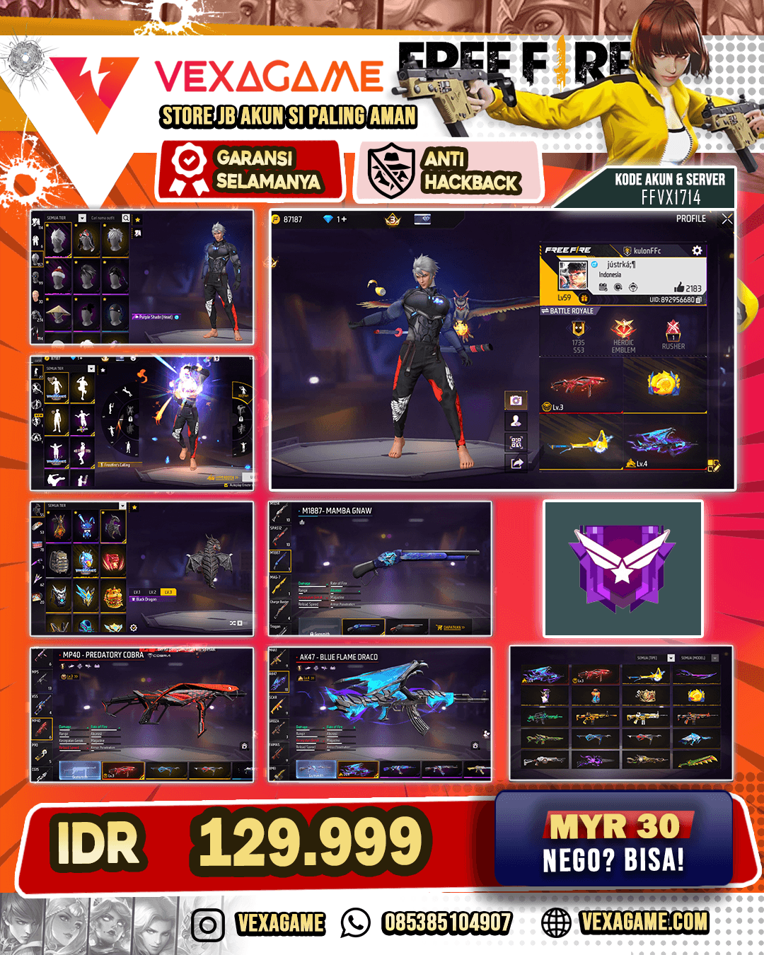2 EVO | SG MAMBA | BACKPACK DRAGON X BUNNY | VAULT OTW 300