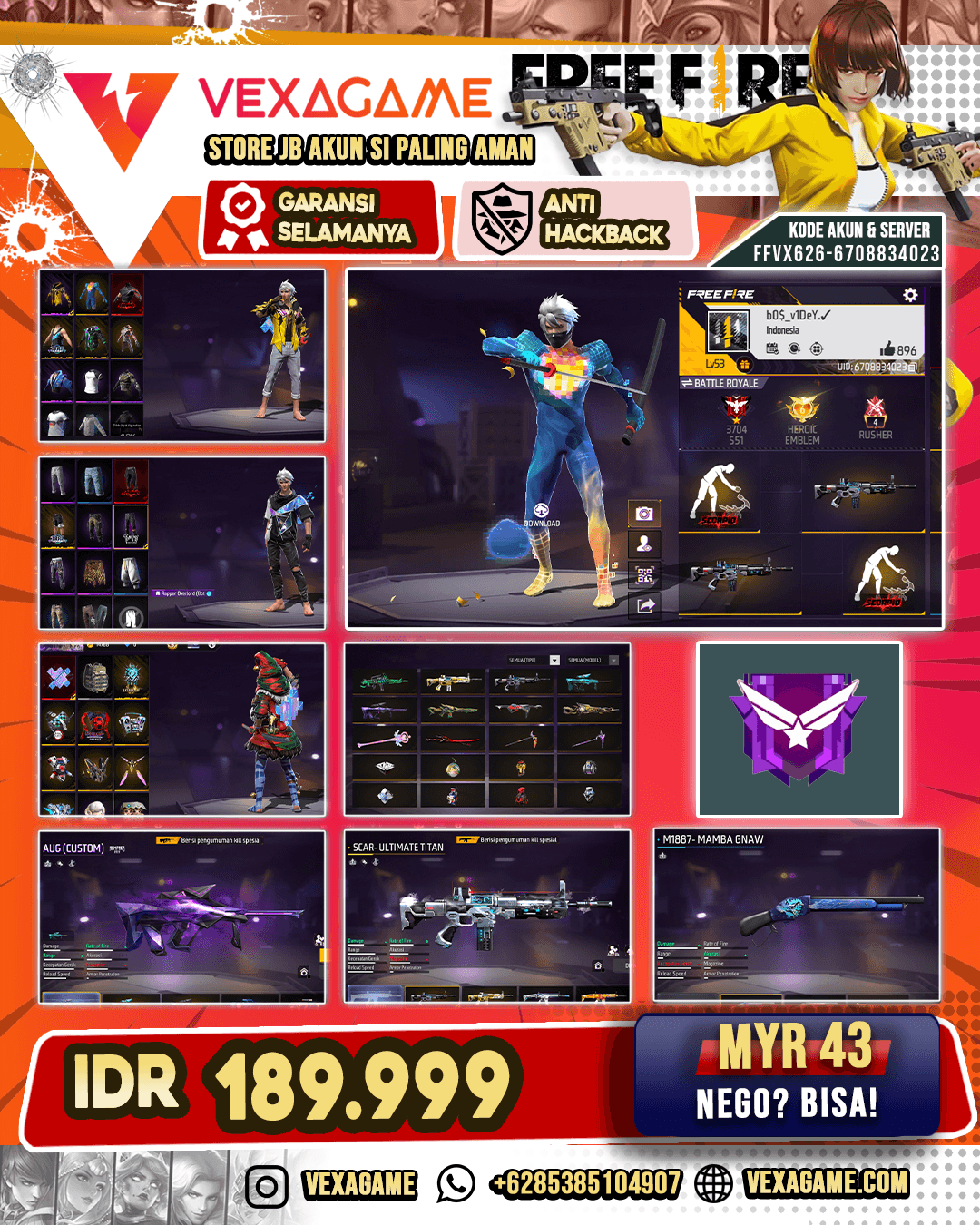 SCAR TITAN | SG MAMBA  | AUG SKYDARK | BUNDLE PIXEL | BUNDLE SCORPIO | VAULT 100++