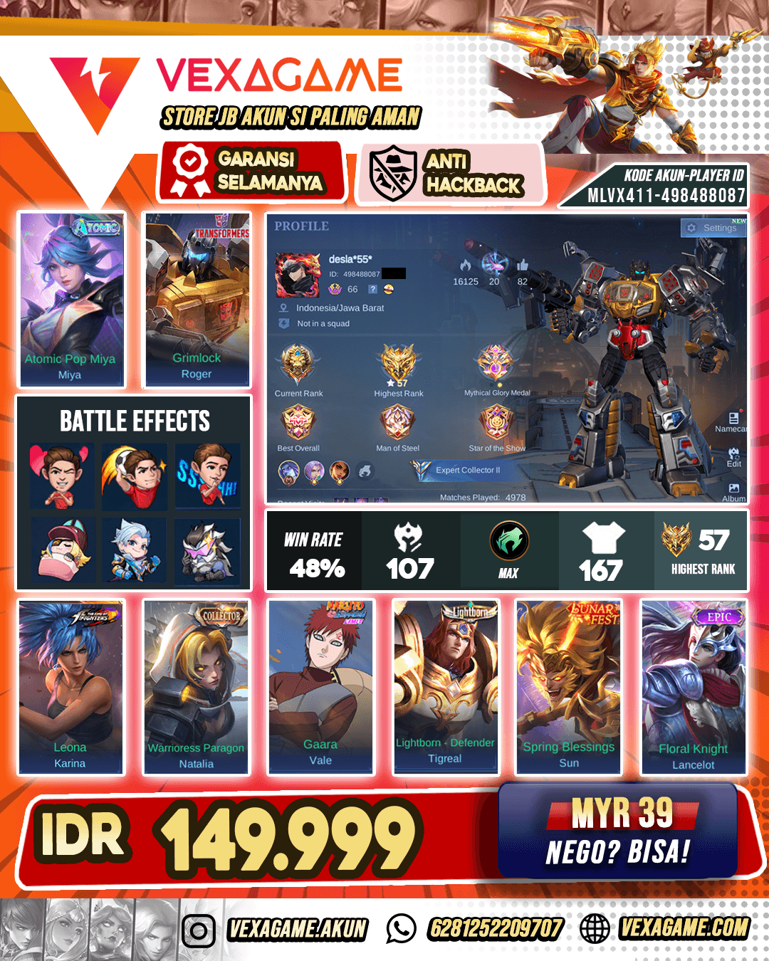Roger Transformers X Sun Lunar Fest Murah