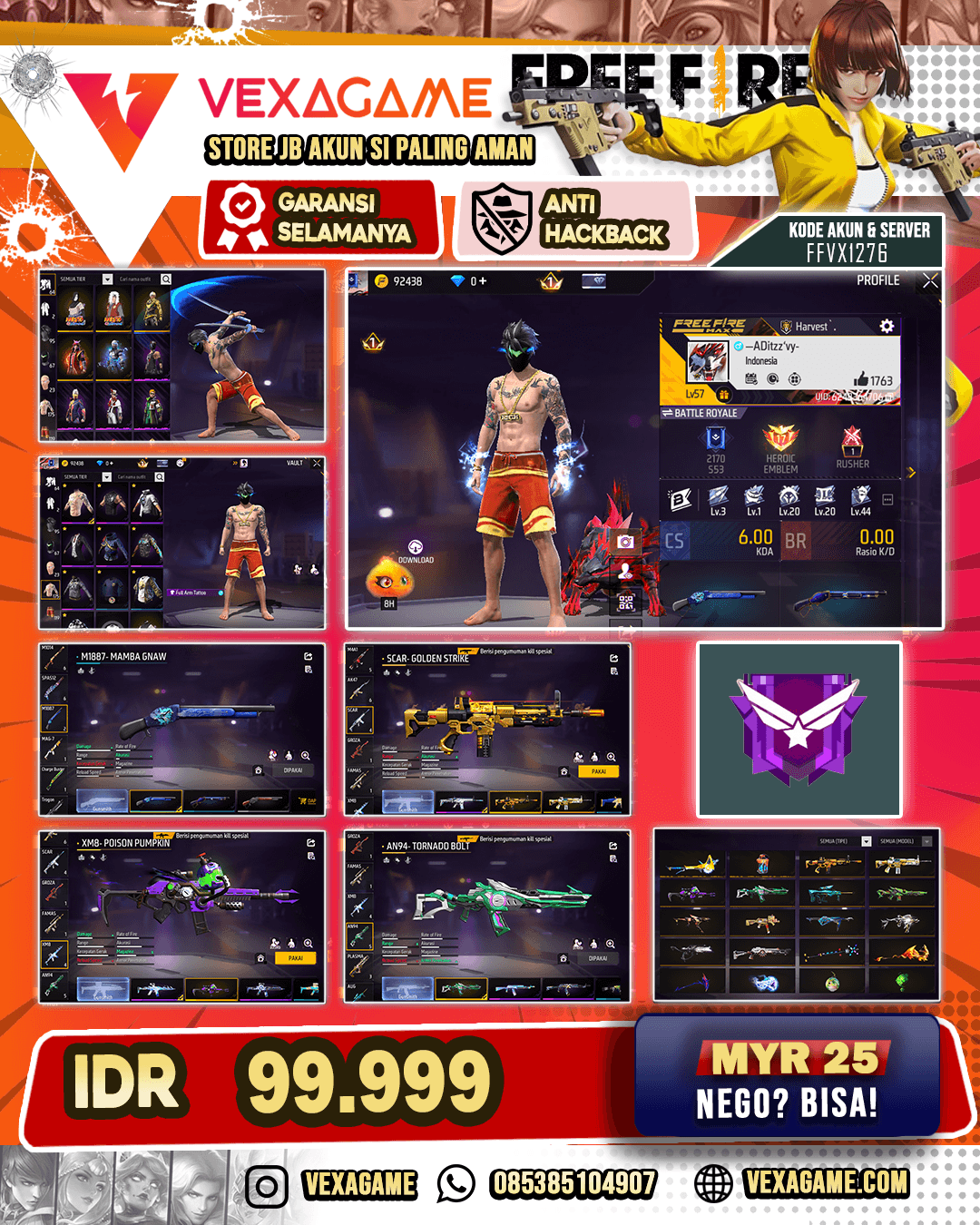 SG MAMBA | SCAR GOLDEN STRIKE | BUNDLE Jiraiya  | VAULT 170 +