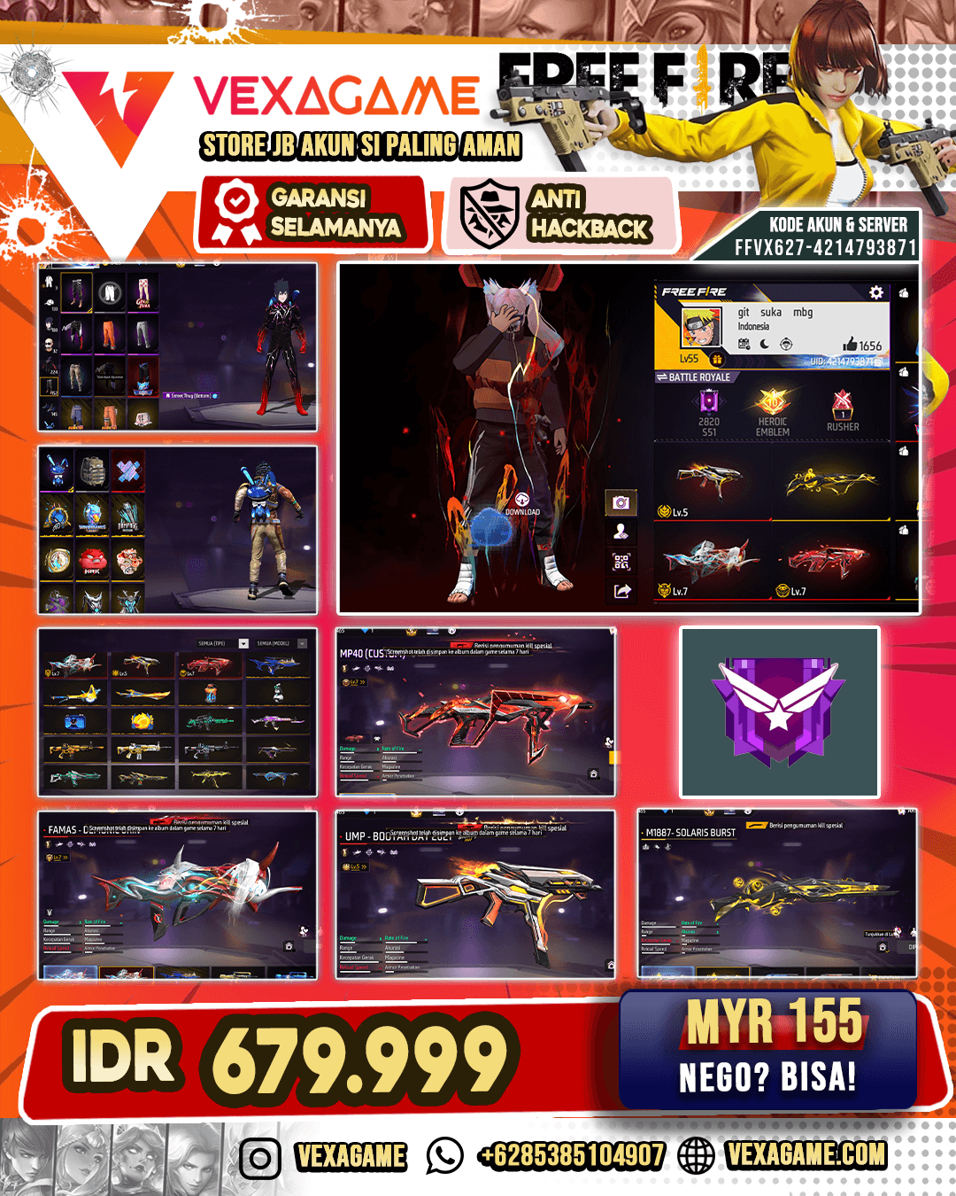 EVO FAMAS MAX | EVO MP40 COBRA MAX | SCAR TITAN | UMP BOYAH OTW MAX | SG 2 SOLAR |M60 INCUBATOR | VAULT 220+ | BUNDLE VOID