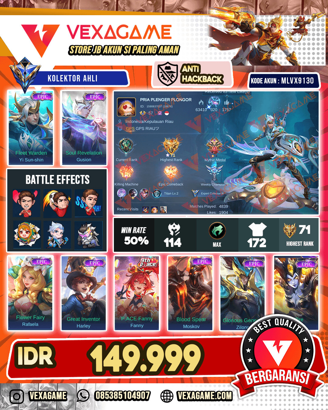 YSS Epic X Gusion Epic  (GA ADA SS AN)