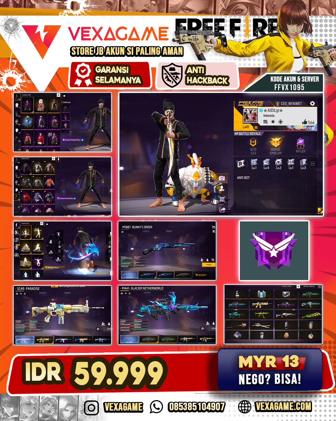 SG MAMBA | SG BUNNY | SACAR PARADISE | M4A1 INCUBATOR | VAULT 100+