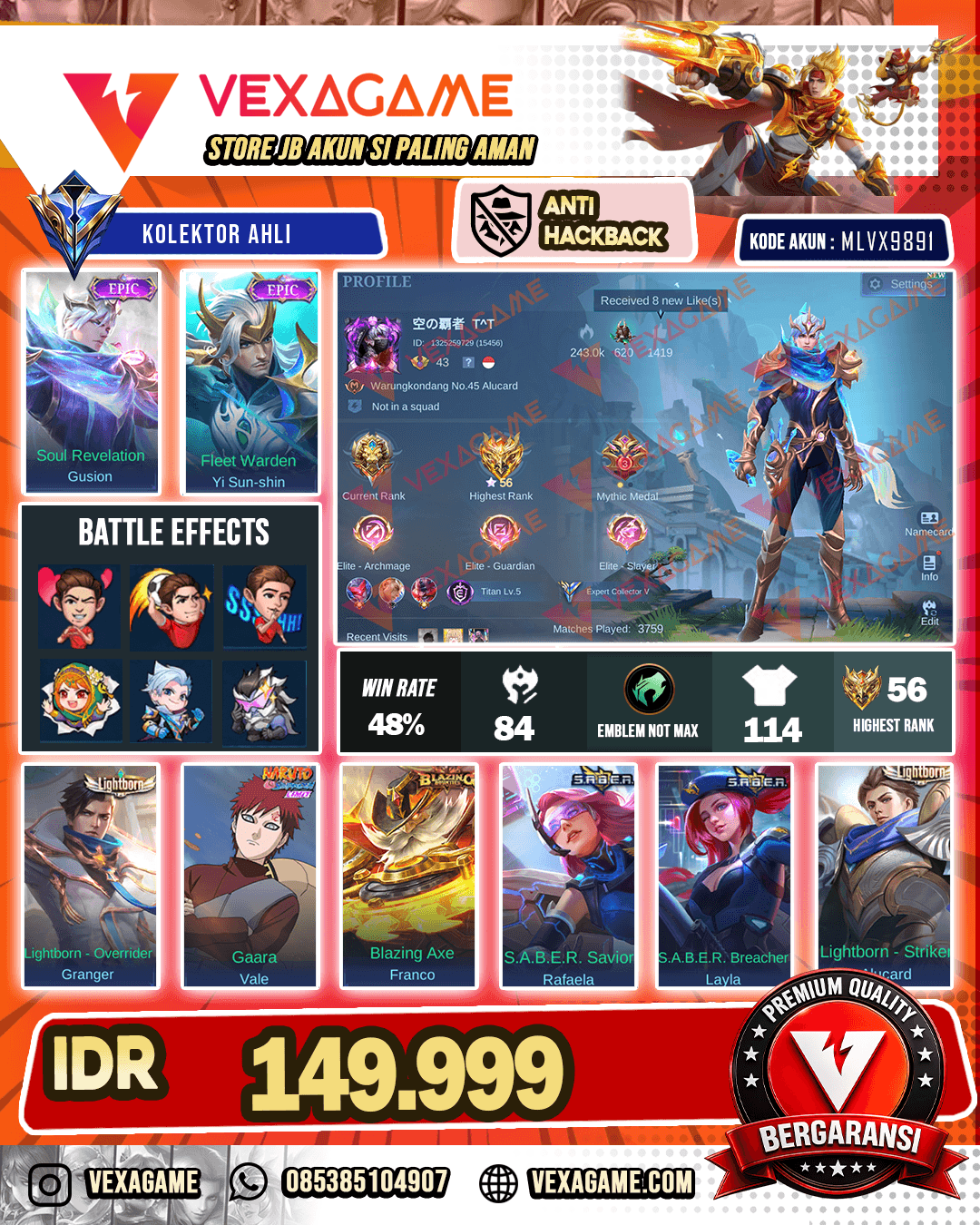 Gusion Epic | Yss Epic