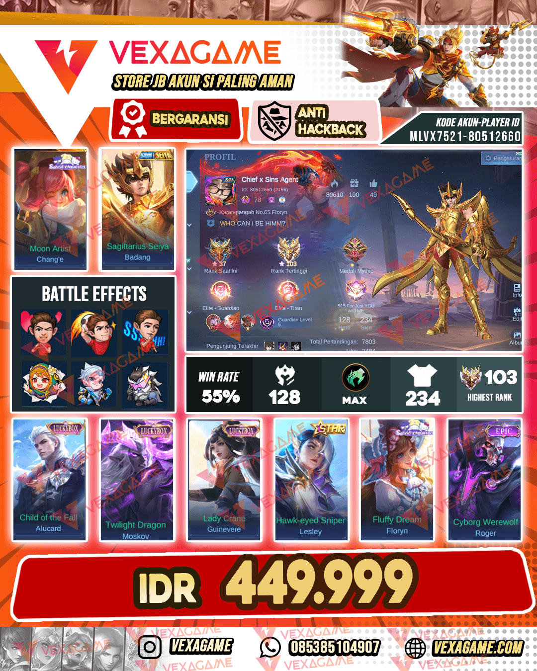Badang Sagitarius Seiya | Change Sanrio | 3 Luckybox | Emblem MAX