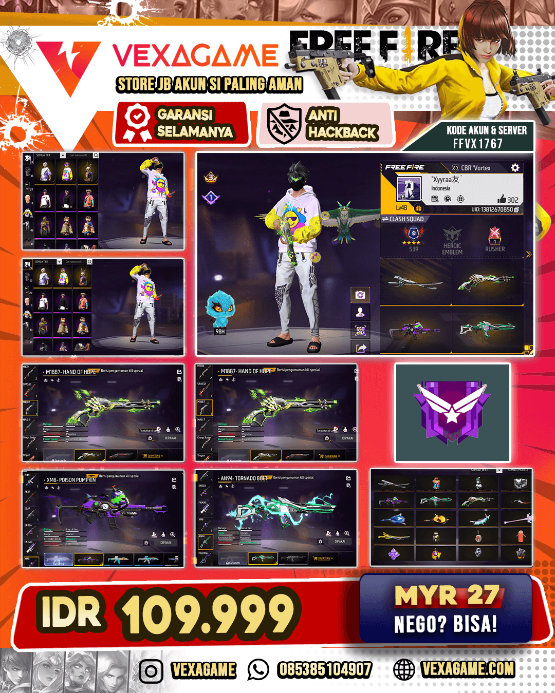 SG LUMUT | KATANA ON | XM8 POISON PUMPKIN | VAULT OTW 50