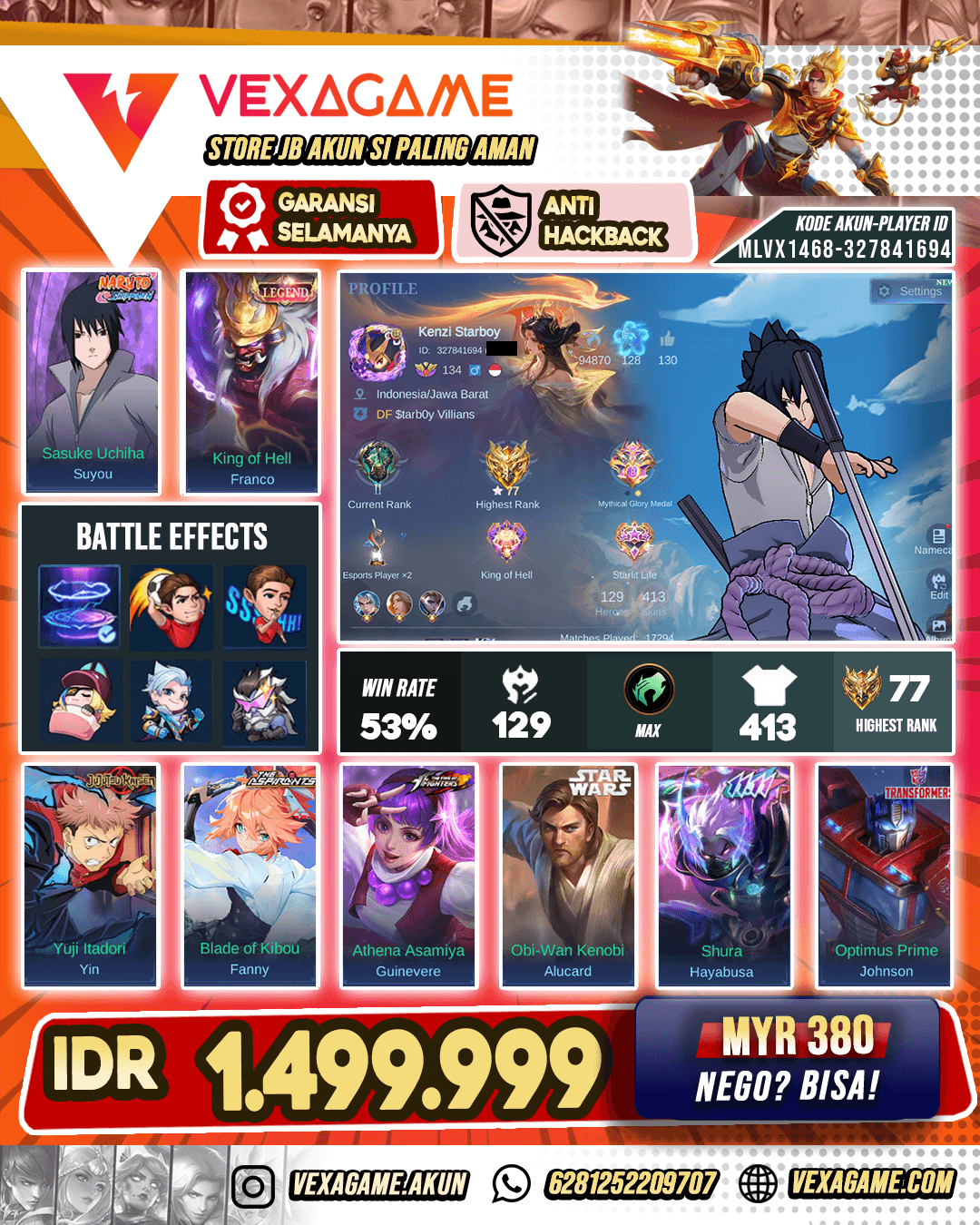 Franco Legend | Fanny Ashpirant | Suyou Sasuke | Recall Tass Tass Biru