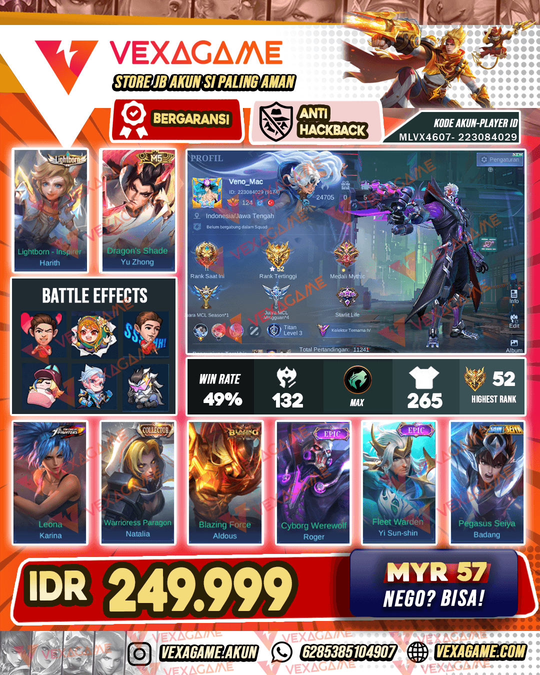 Harith Lightborn | Yu Zhong M5 | Emblem MAX & Hero MAX