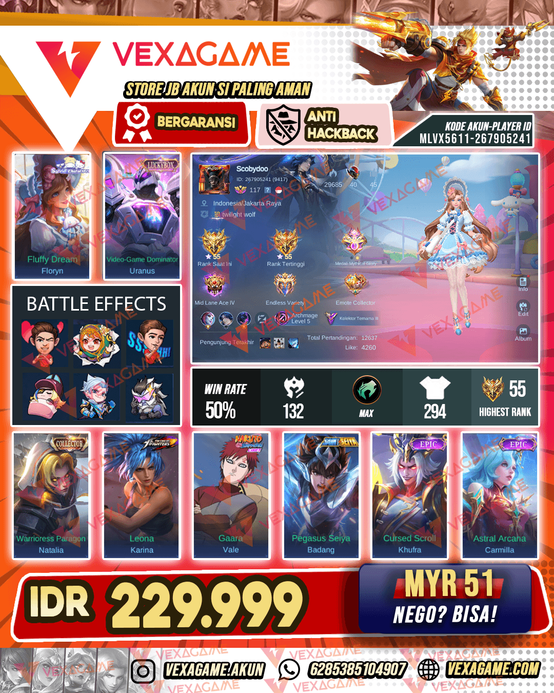 Floryn Sunrio | Uranus Luckybox |  Recal Tas Tas |Emblem MAX & Hero MAX