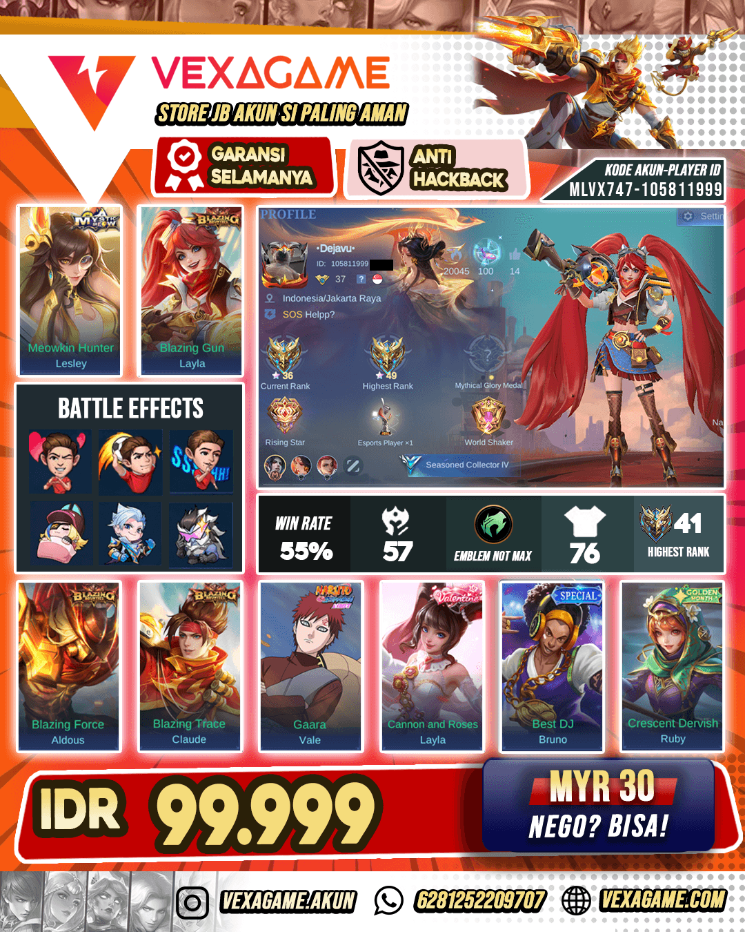 Lalya Blazing Akun Murah