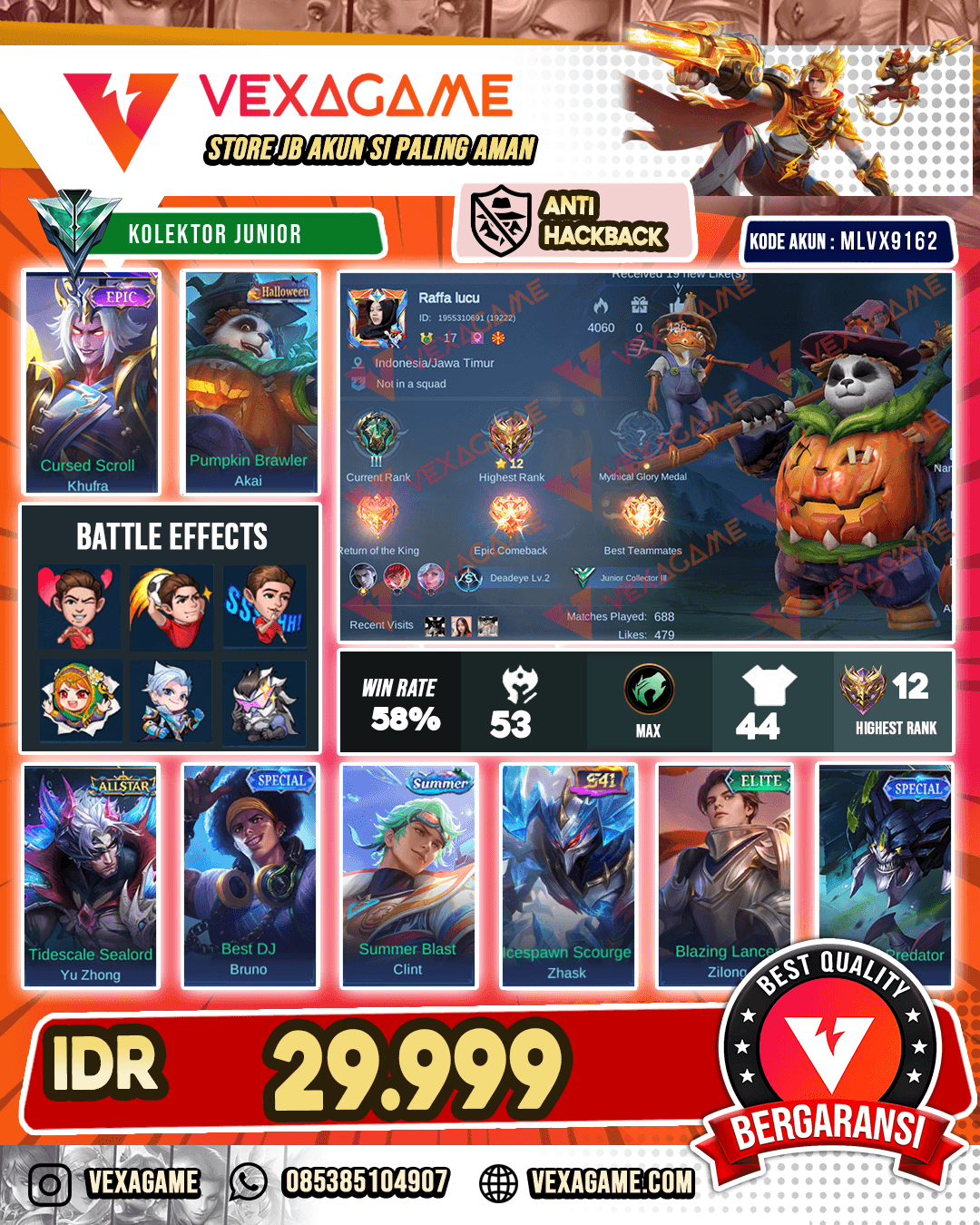 Akun Murah Harga Pelajar Epic Kufra