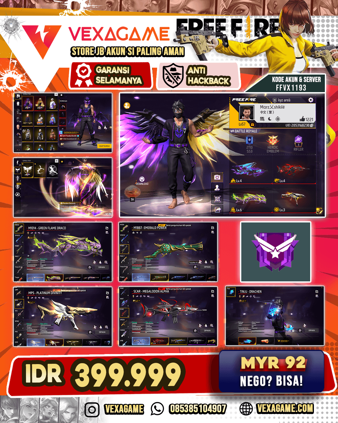 7 EVO 1 OTW MAX  | BUNDLE PARADOX | VAULT 130 | SG 3 RASA | lOOK CHANGER ON