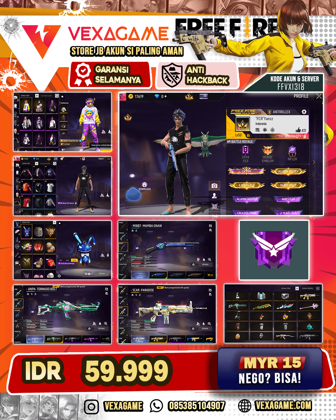 SG MAMBA | SCAR PARADISE | AN94 TORNALOD BOLT | BUNDLE CHILLIN EMOJI | VAULT 70 +