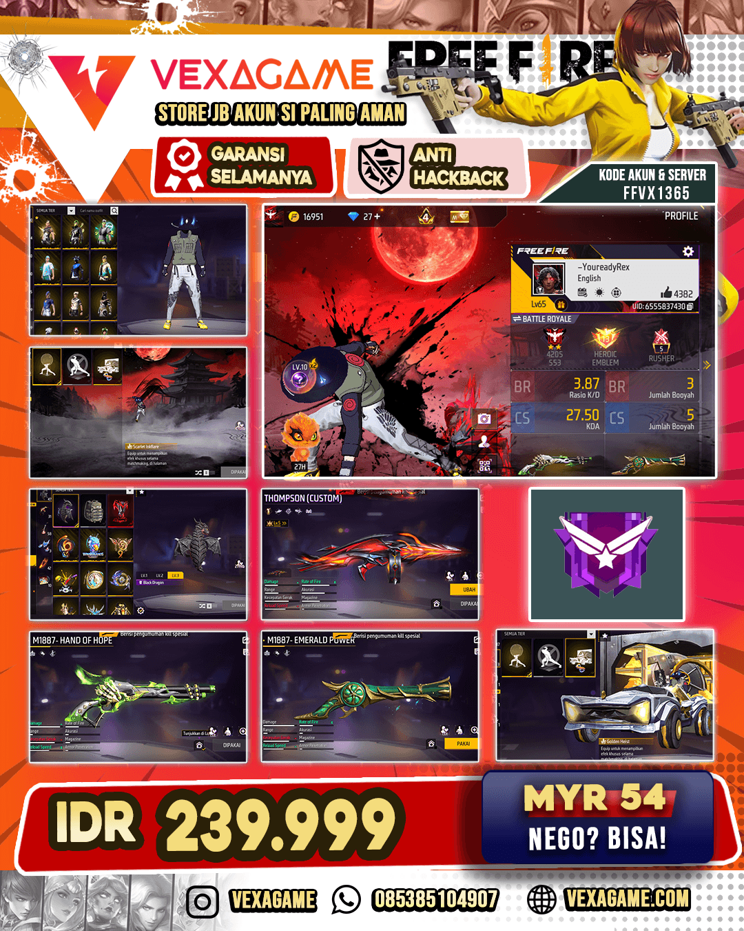Bundle Kakashi ON | Vault 200++ | Animasi Lobby Mewah | Evo 1 | SG Trompet X Lumut