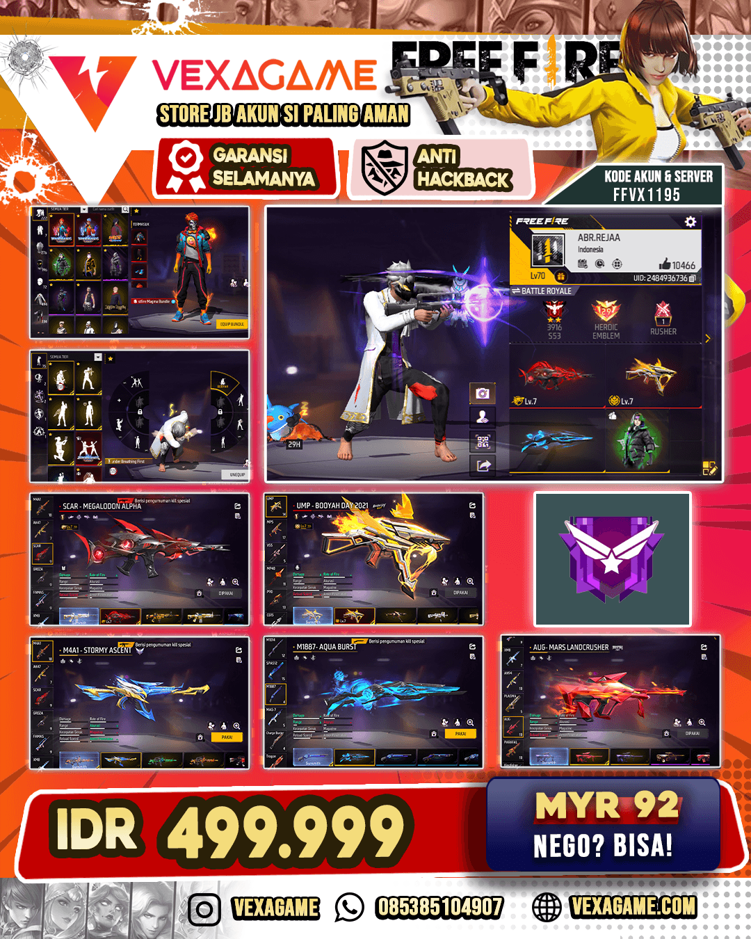 2 EVO MAX | ANIMASI LOBBY ON | LOOK CHANGER ON | BUNDLE FROSTFIRE MAGMA | VAULT OTW 500
