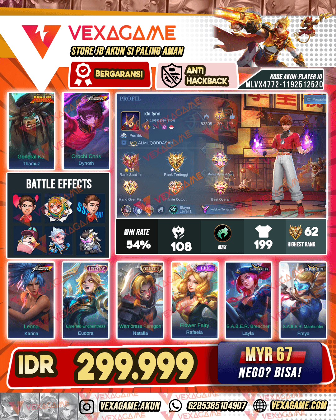 Dyrroth KOF | Thamuz Kungfu Panda | Emblem MAX