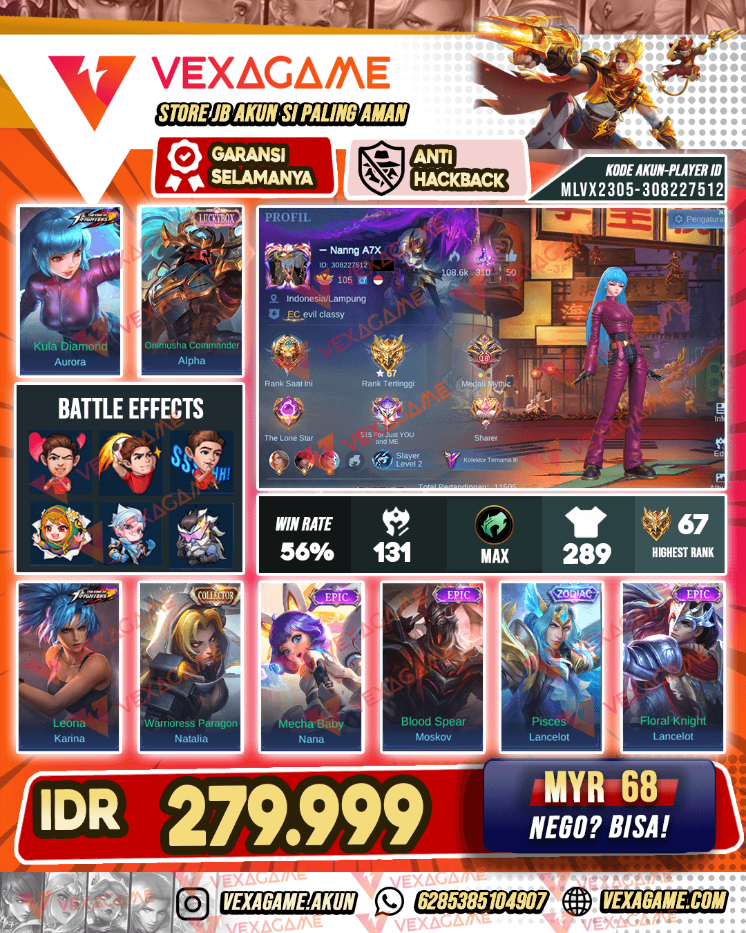 Aurora KOF | Alpha Luckybox | Emblem + Hero MAX