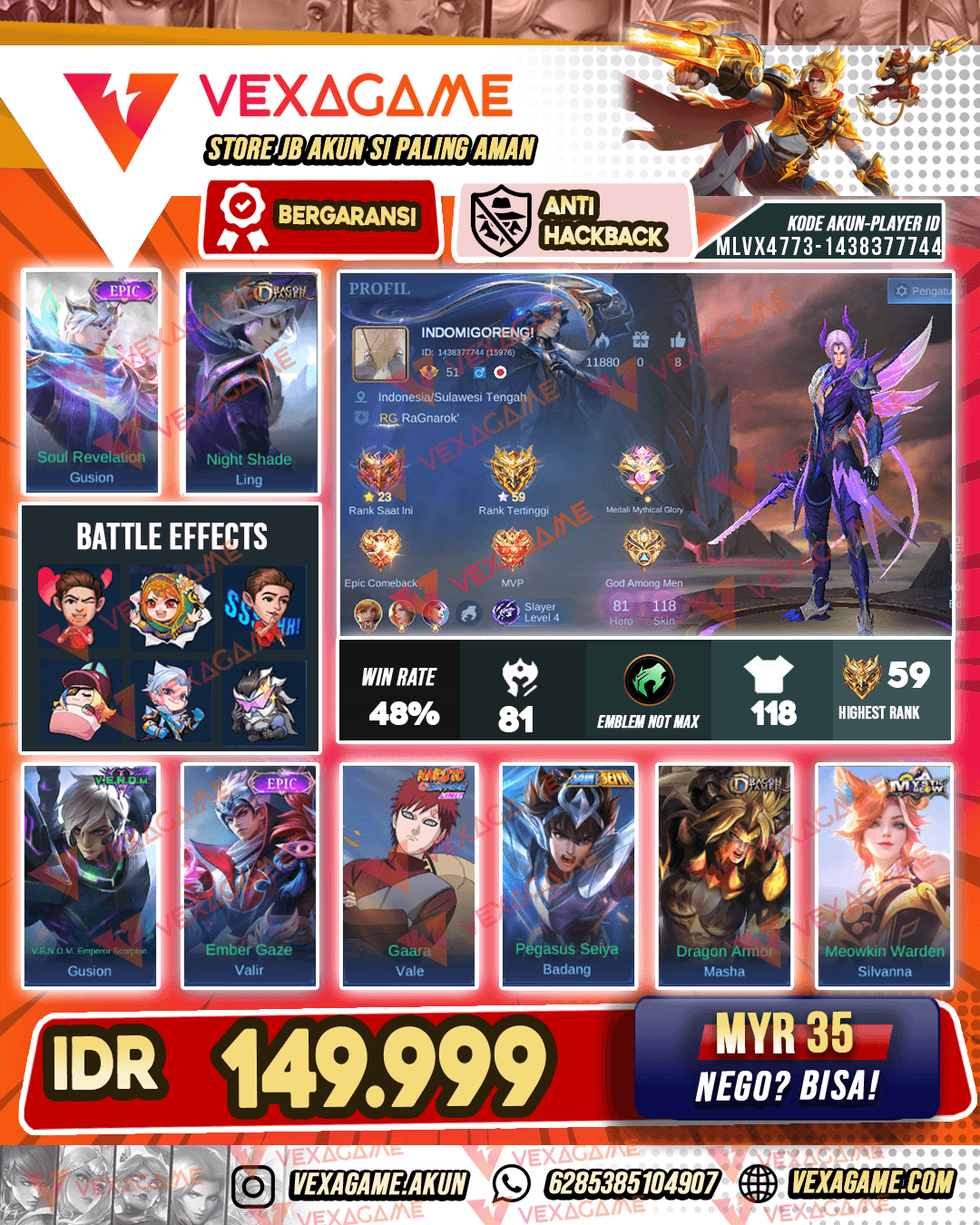 Ling Dragon Tamer X Gusion Epic