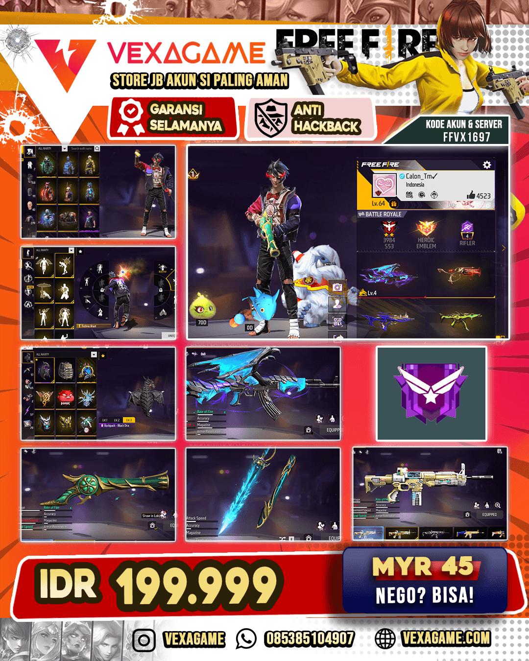 ( TURUN HARGA ) SG Lumut | 1 AK Evo Draco | Vault 300+ | Katana On