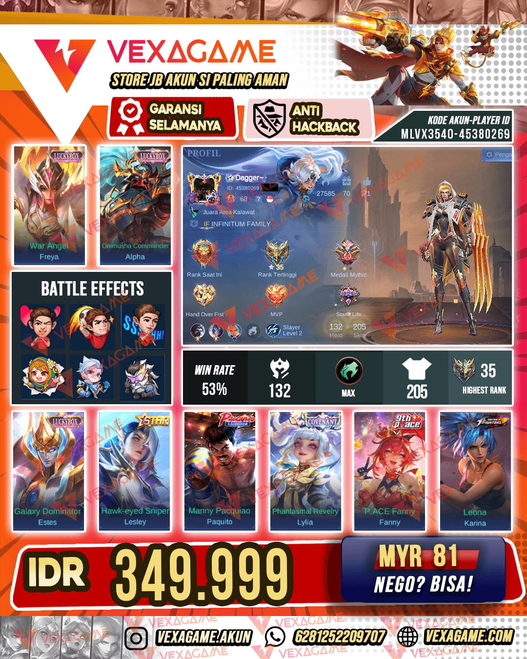 3 Luckybox | Lesley Annual Star |  Paquito Manny Pacquiao | Emblem MAX & Hero MAX