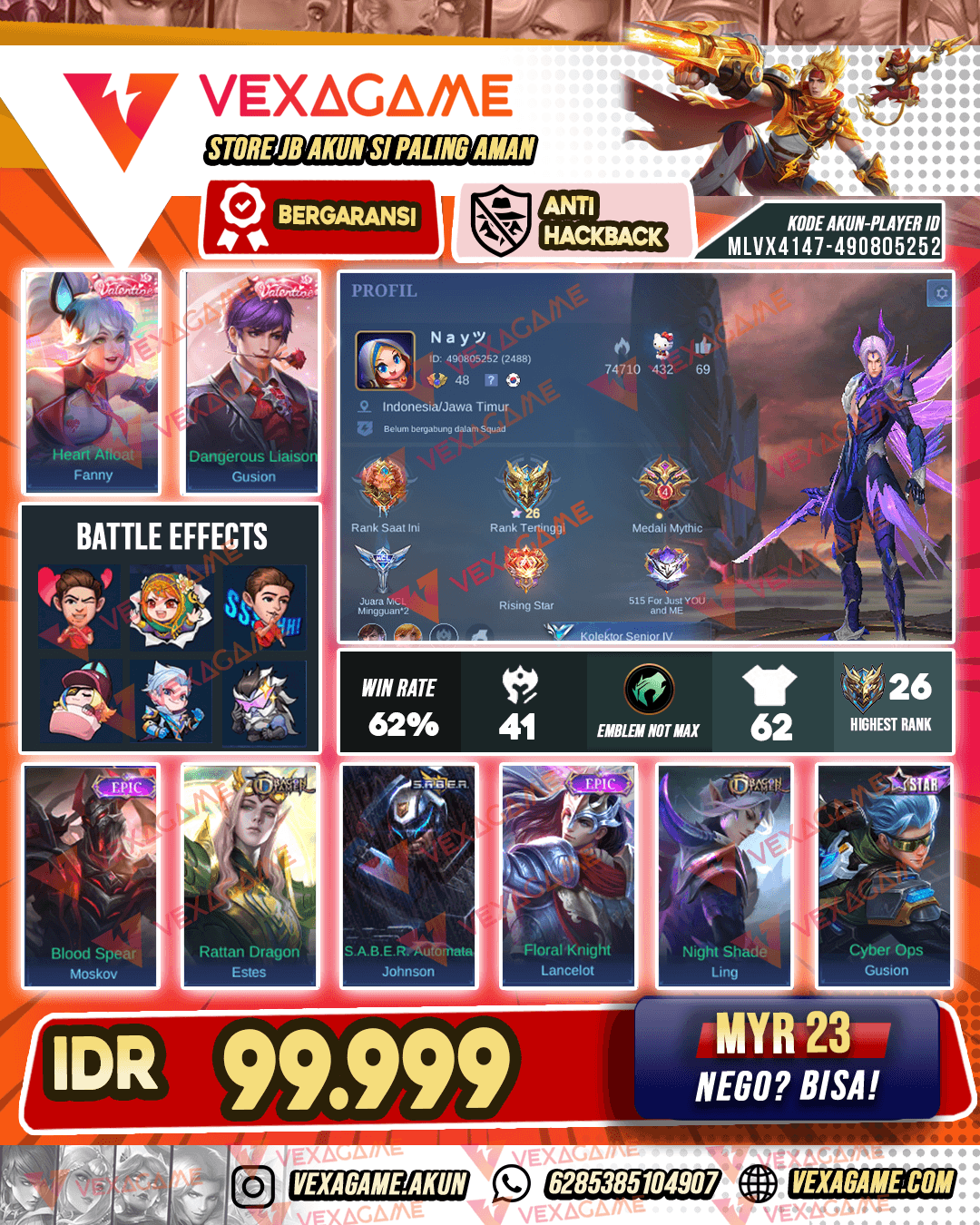 Fanny Valentine X Gusion Valentine